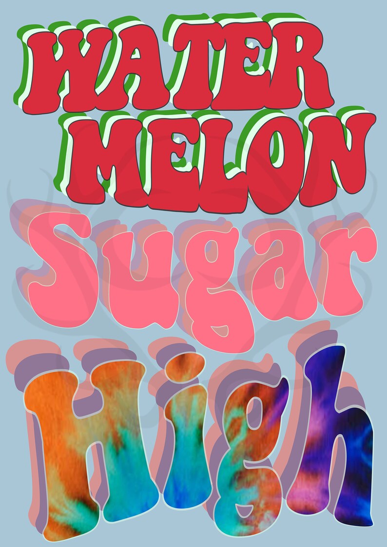 Harry Styles Wall Print Watermelon Sugar High Lyrics Word Etsy