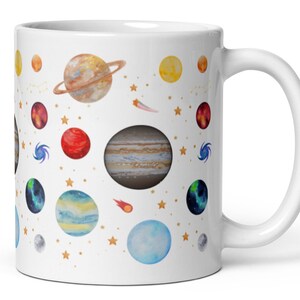 Space Mug Space Lover Gift Planets Stars Moon Meteorite, Milky Way, Big Dipper Mars Astronaut Outer Space Gift
