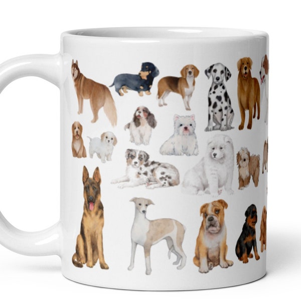 Dog Mug, Dog Person, Dog Mom Dad, Pet Dog Lover, Cute Dogs Pooch, Rescue, Pure Bred, Dog Breeds Coffee Tea Cup Doggie Holiday Birthday Gift