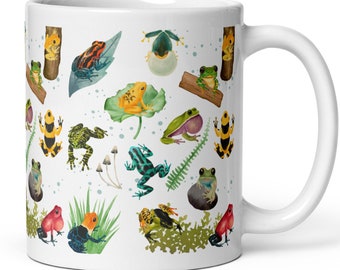 Frog Mug: Colorful Amphibian Art Coffee Cup - Frog Lover Gift