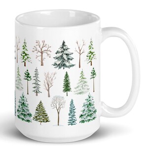 Winter Trees Mug Tree Lover Gift Snowy Woodland Mug Winter Forest Mug Winter Mug