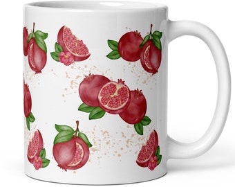 Pomegranate Mug Pomegranate Seed Lover Gift Festive Coffee Mug Fruit Tea Mug Naturecore Fruitcore Juice Smoothie Lover Gift