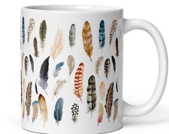 Feather Mug: Feather Lover Gift Bird Lover Gift