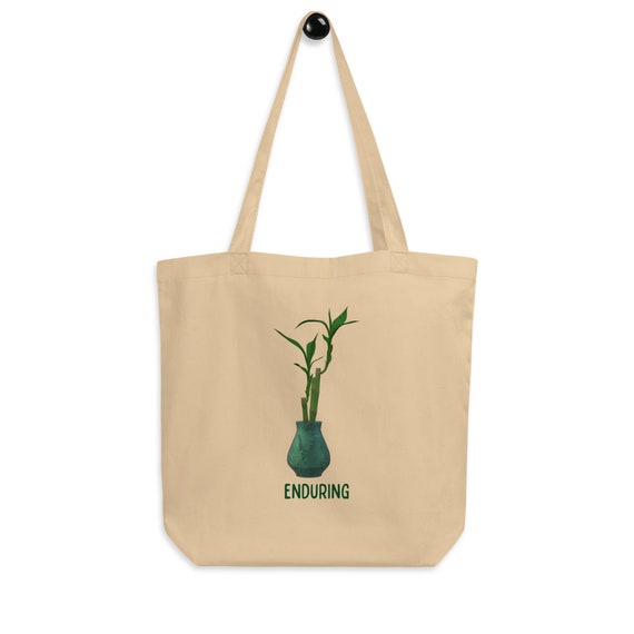 Enduring Organic Eco Tote Bag Money Tree January Plant of the Month Student Book Bag Shopping Bag Eco conscious Nature Birthday Gift Etsy
