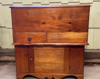 Antique lift top dough box/dry sink - with drawer and cupboard below - primitive kitchen
