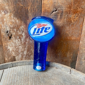 Miller Lite Beer Tap Handle – 5&quot; Blue Lucite Bar Tap Pull – Vintage Brewery Collectible, acrylic