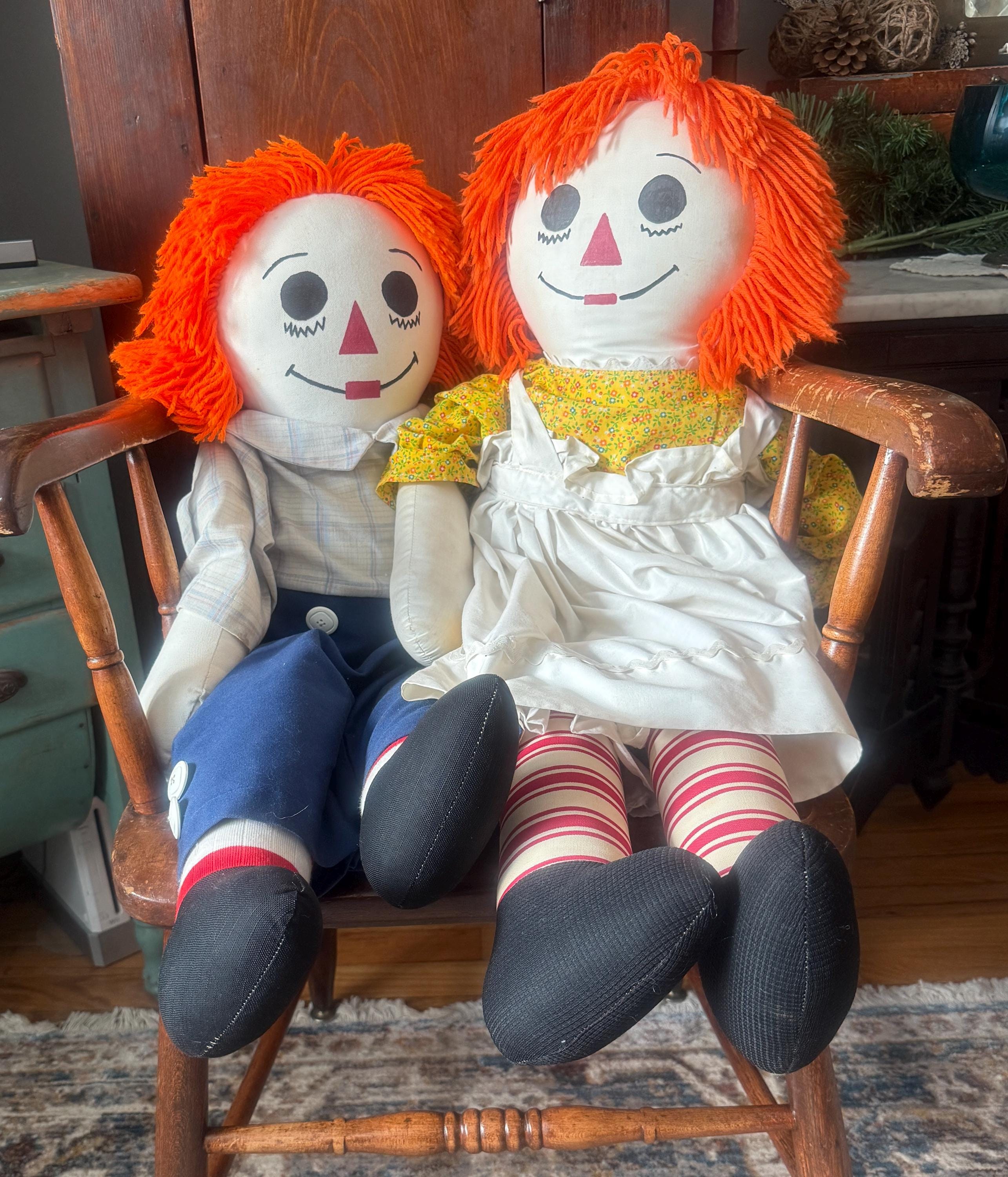 Large 34” Raggedy Ann & Andy Dolls – Vintage Style Pair – Rag Doll