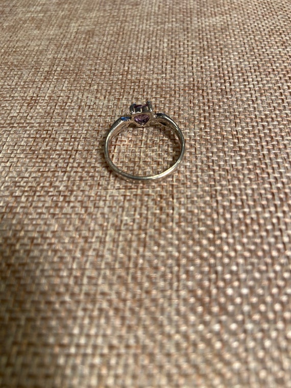 purple ring, sterling ring, heart shape stone, li… - image 9