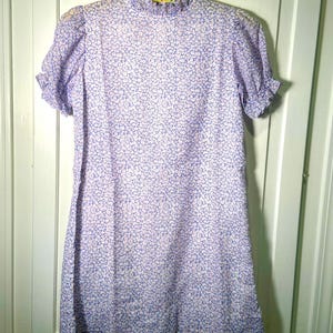 Vintage 70s Youngland Girls Dress: Red White Blue Abstract Floral, Size 11/12
