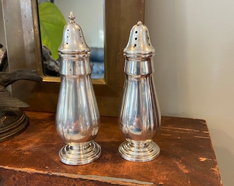 Vintage silver salt and pepper shakers