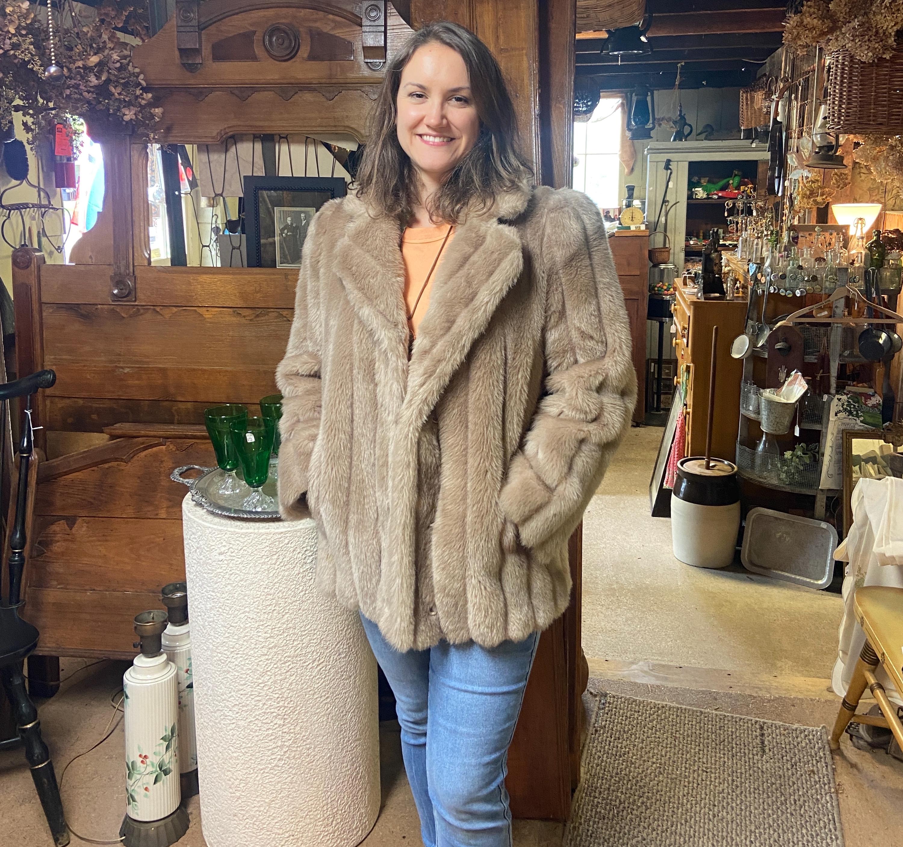 Vintage Faux Fur Coat, Mirage Outerwear, High End, Treat as Fur