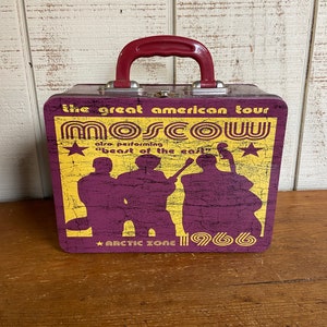 Vintage tin lunch box, The Great American tour, Moscow, American music, rock concert