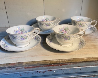 Noritake Violette kop en schotel, 3054, fijn porselein