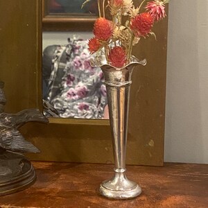 Sterling silver vase, trumpet vase, silver flower vase, bud vase