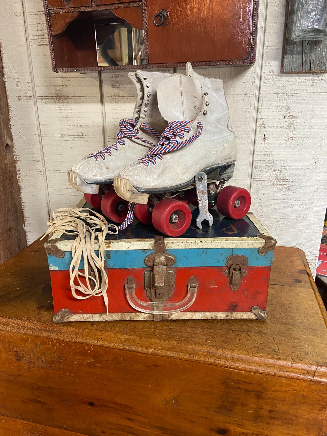 Vintage Roller Skates Metal Case Chicago Roller Skates Etsy