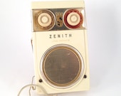 1950s Zenith Royal 500 DeLuxe Long Distance Tubeless All Transistor Radio - Vintage Portable Radio - Vintage Radio - Vintage Decor