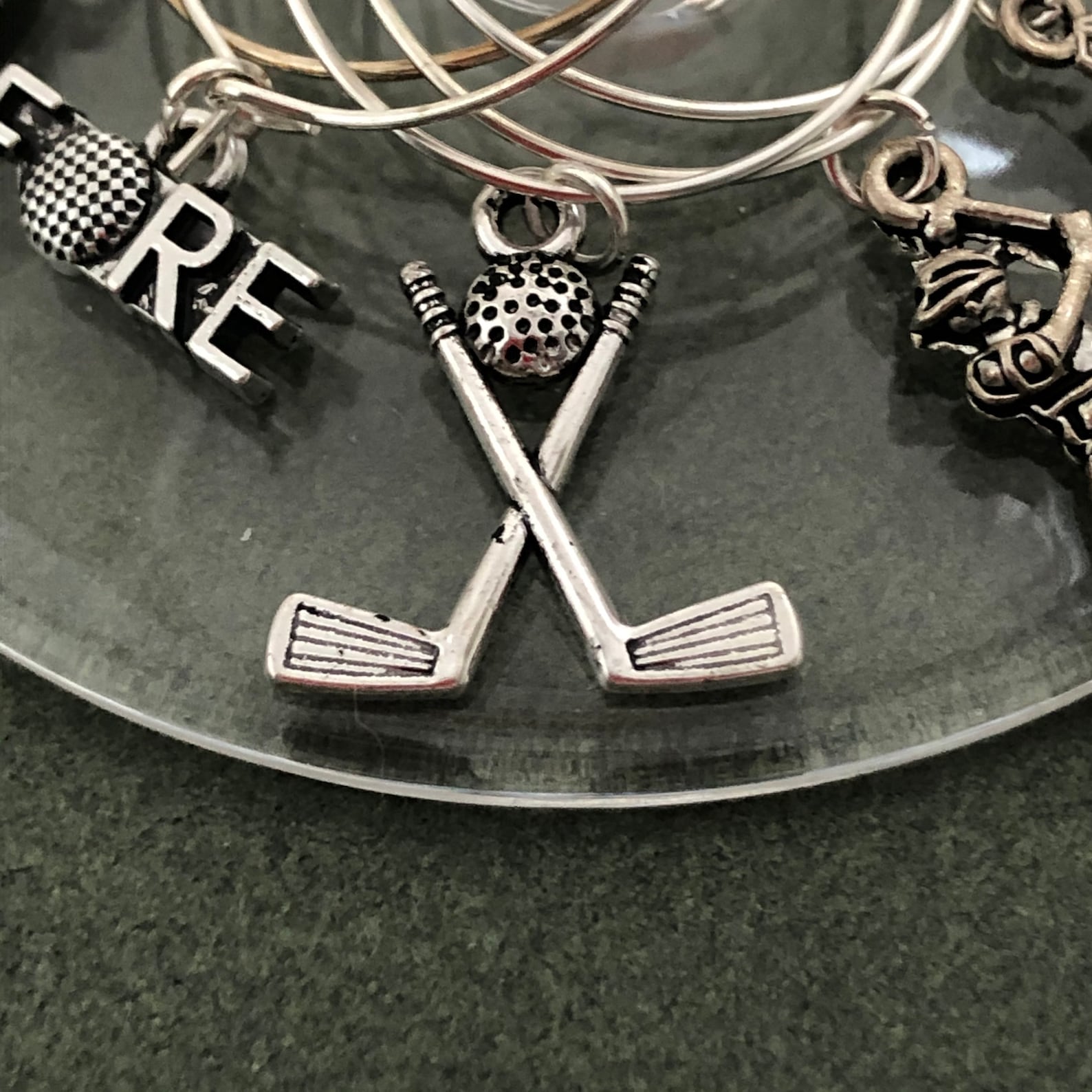 Golf Wine Glass Charms Hostess Gift Golf Themed Gift Wine Etsy