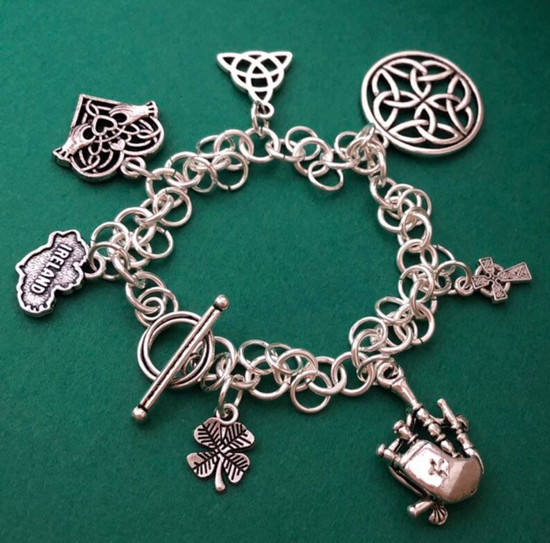 Irish Charm Bracelet Celtic Charm Bracelet Irish Jewelry Etsy