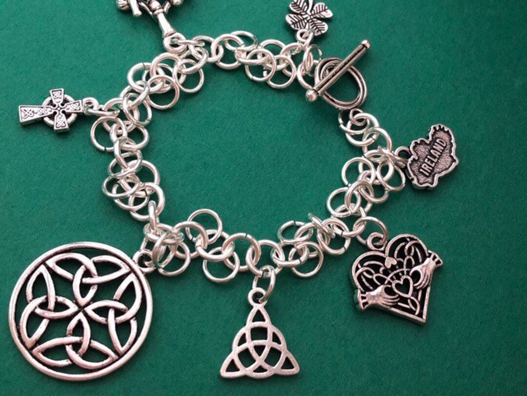 Irish Charm Bracelet, Celtic Charm Bracelet, Irish Jewelry, Ireland