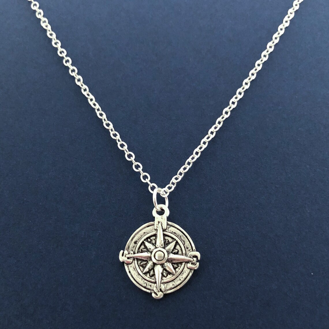 Compass Necklace Compass Charm Necklace Etsy