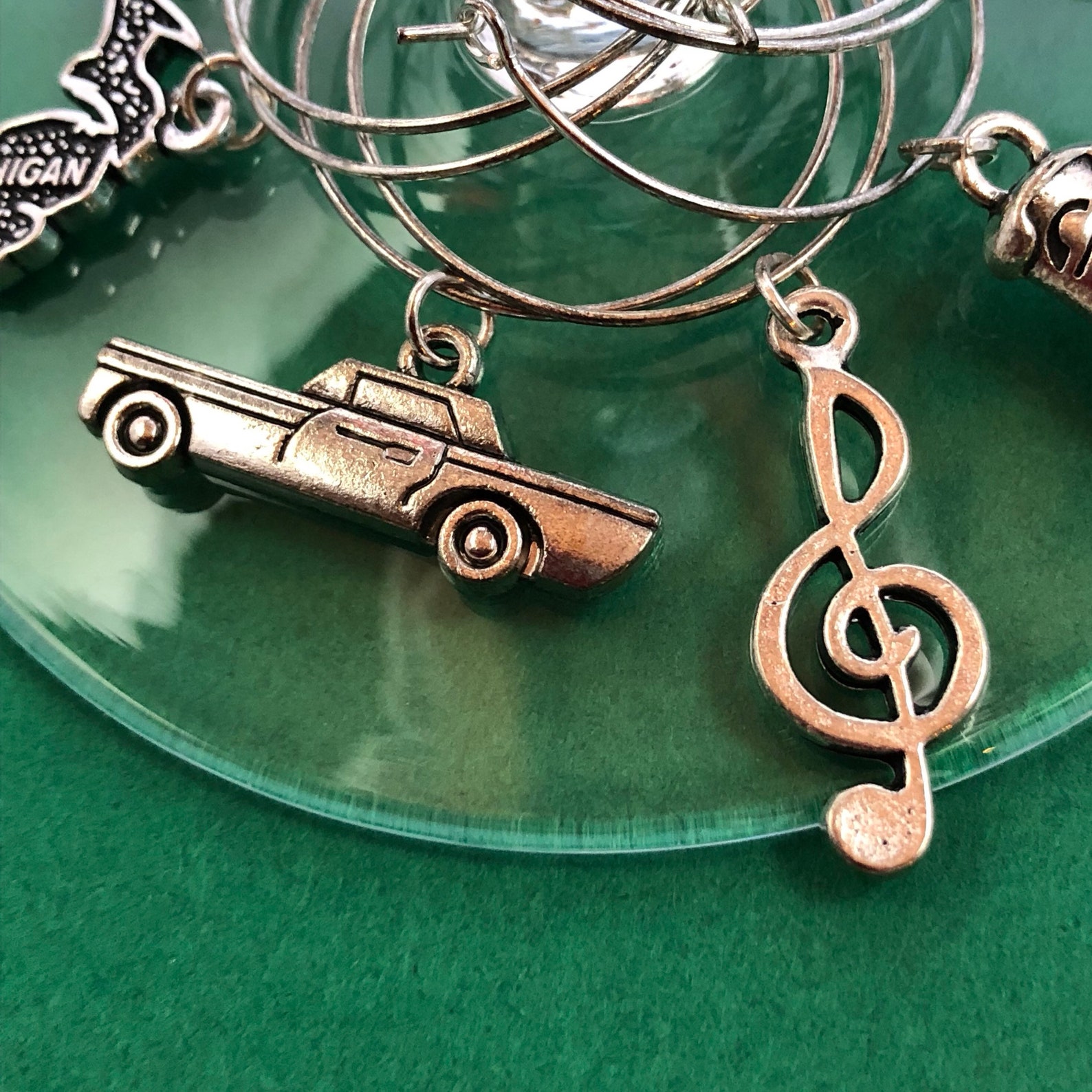 Michigan Wine Glass Charms Hostess Gift Ideas Cocktail Party Etsy