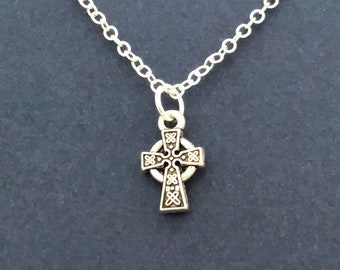 Viking Celtic Cross Necklace Pendant Knot Gaelic Irish Jewelry Braided Leather