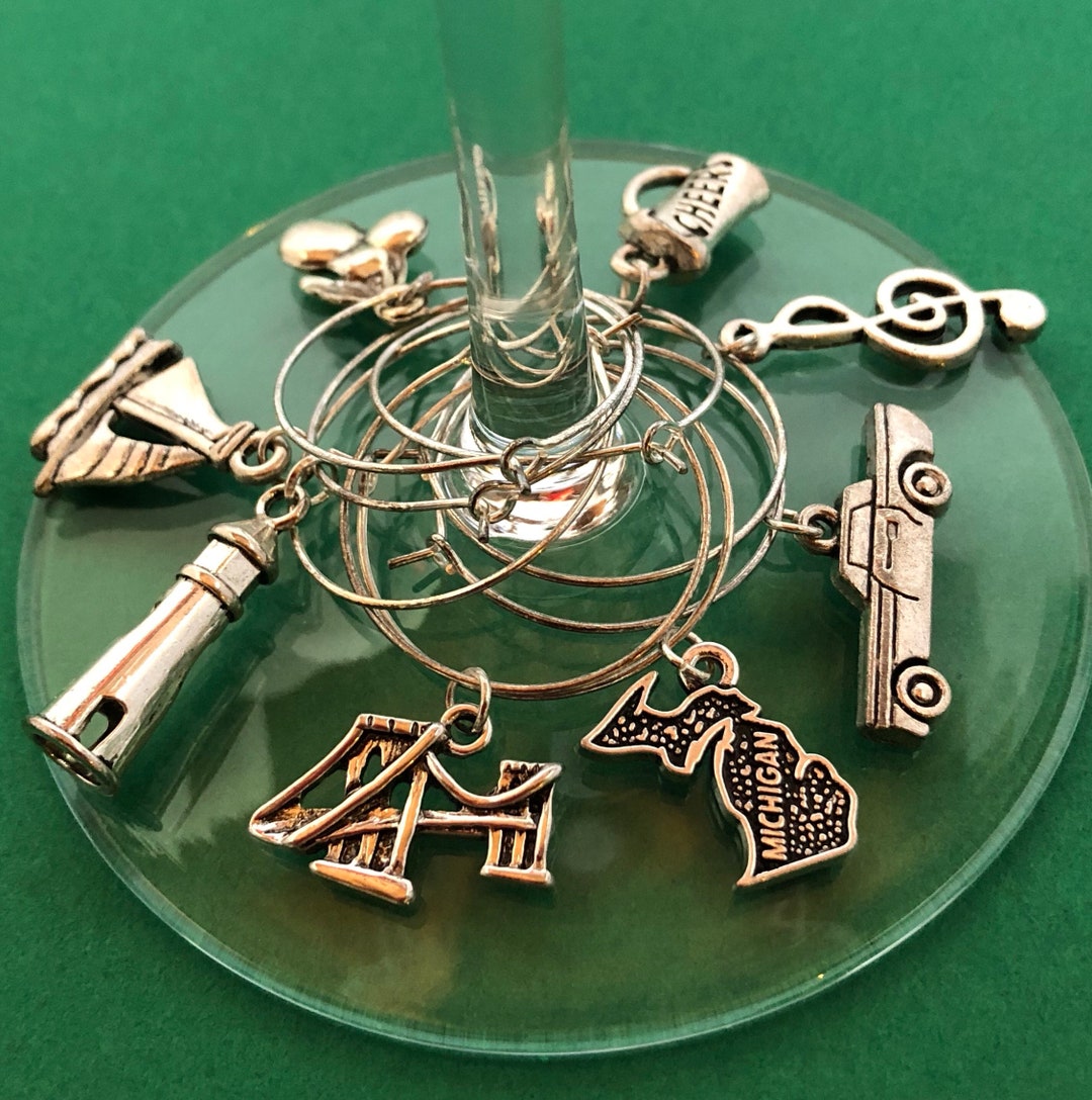 Michigan Wine Glass Charms, Hostess Gift Ideas, Cocktail Party