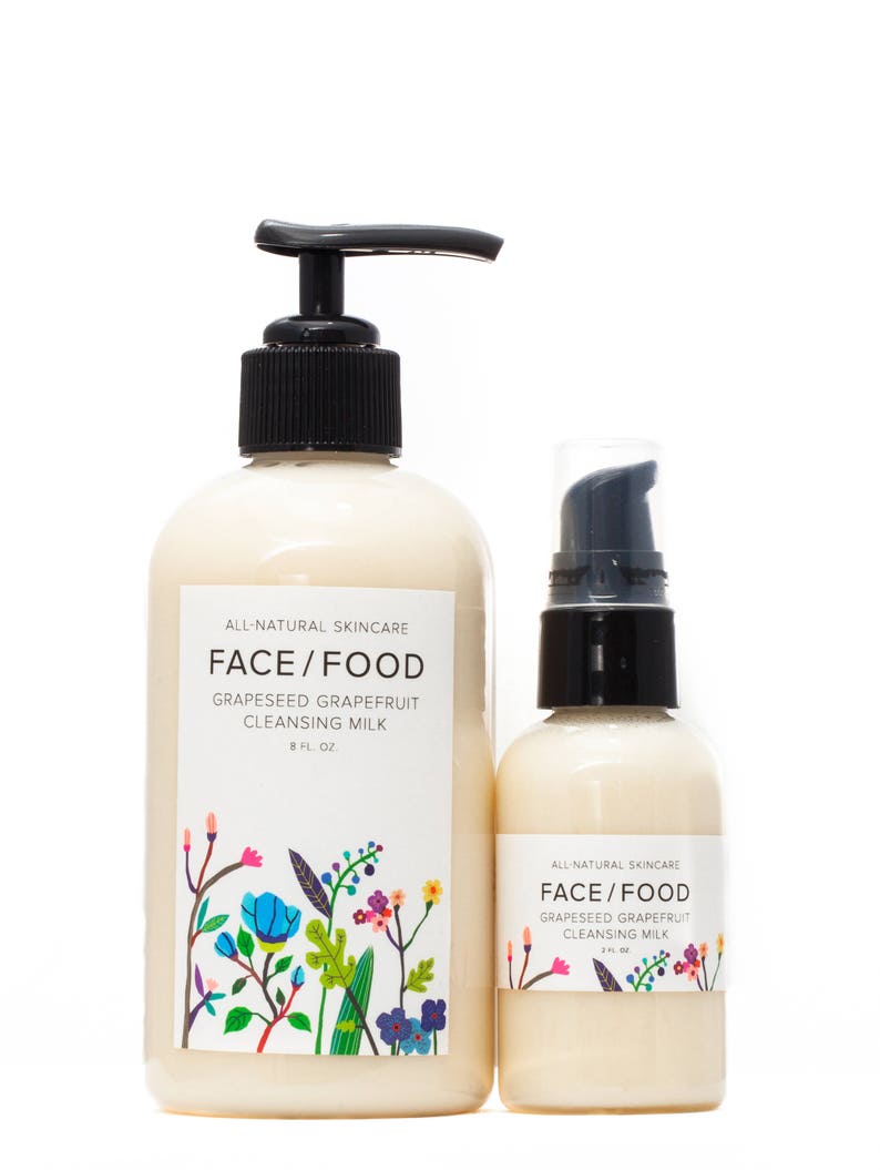 Grapeseed & Grapefruit Cleansing Milk/All Natural Face Wash/ Etsy