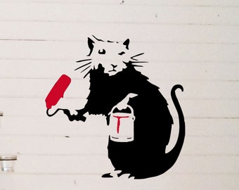 Banksy Painting Rat reusable STENCIL for room interior decor / Not a decal / Banksy Rat template