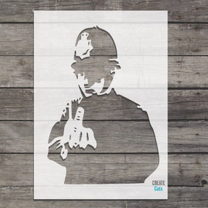 Banksy Rude Cop Stencil: Reusable Wall Art Decor