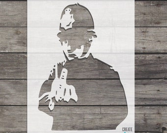 Banksy Rude Cop Stencil: Reusable Wall Art Decor
