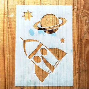 Space Planet Rocket Stars STENCIL for kids room interior decor / reusable stencil
