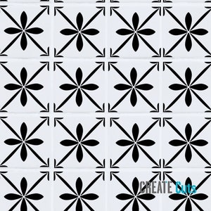 Carmona Tile STENCIL / Tile template / Wall, Floor Repeat Pattern / Reusable bathroom Kitchen stencil
