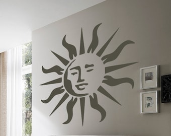 Sun reusable STENCIL for home wall interior decor