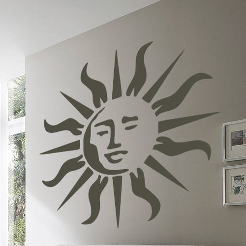 Sun Reusable STENCIL for Home Wall Interior Decor Etsy