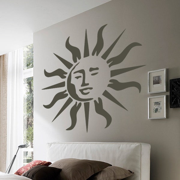 PLANTILLA reutilizable Sun para la decoración interior de la pared del hogar
