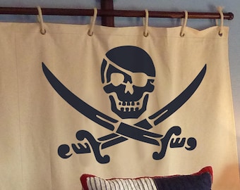 Pirate reusable STENCIL / kids boys room decor / Nautical stencil / Skull template