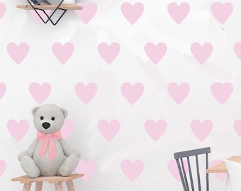 Hearts Pattern Stencil: Reusable Home Decor, Nursery Wall Art
