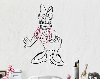 Disney Daisy Duck reusable STENCIL for kids room wall interior decor / template nursery decoration