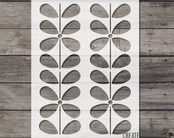 Stem with Flowers Pattern STENCIL / Classic 60' Mid-Century flowery pattern