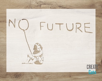 Banksy No Future Girl  Stencil: Reusable Wall Art Decor