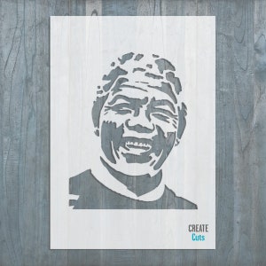 Nelson Mandela STENCIL Political Leader President Famous People Template Home Wall Decor Graffiti image 1