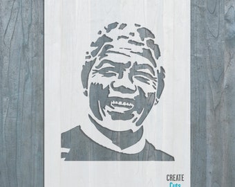 Nelson Mandela STENCIL Political Leader President Famous People Template Home Wall Decor Graffiti