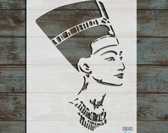 Nefertiti STENCIL home wall interior decor / Egyptian queen reusable stencil