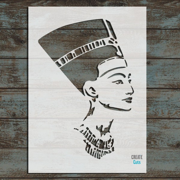 Nefertiti STENCIL home wall interior decor / Reine égyptienne pochoir réutilisable