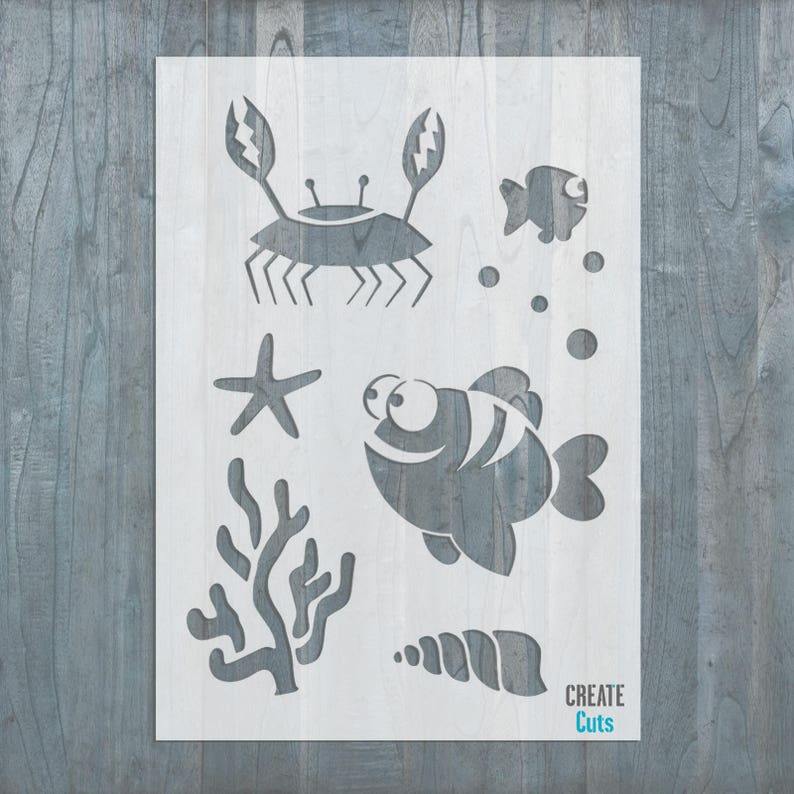 Sea Life STENCIL Kids Room Wall Art Decor Children Craft | Etsy