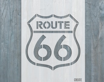 Route 66 sign reusable STENCIL for home wall interior decor / Not a decal