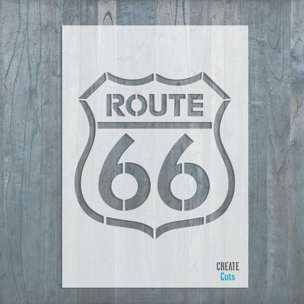 Route 66 Schild wiederverwendbare SCHABLONE für Wohnwand Einrichtung / Kein Aufkleber