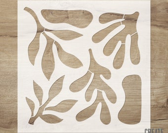 Hand-drawn Leaves STENCIL / Crafs template / Simple Shapes Reusable stencil