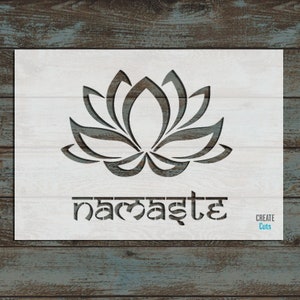 Lotus Flower Namaste STENCIL for interior decor / Yoga stencil